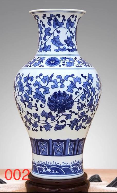 Blue and White Fishtail Bottle