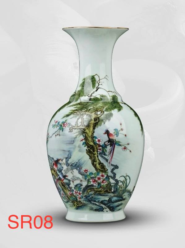 Famille Rose Flower and Bird Vase