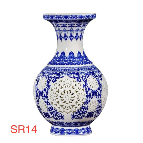 Blue and White Hollow Apple Vase (Modern)